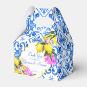 Blaue Fliesen Zitrone Bougainvillea Brauchtum Gesc Geschenkschachtel (Vorderseite)