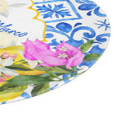 Blaue Fliesen Zitrone Bougainvillea Brauchtum Gesc Schneidebrett (Ecke)