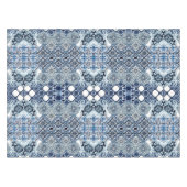 Blaue Fliesen Zitrone Mediterran Tischdecke (Vorderseite (Horizontal))