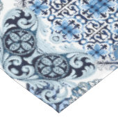 Blaue Fliesen Zitrone Mediterran Tischdecke (Schrägansicht)