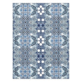 Blaue Fliesen Zitrone Mediterran Tischdecke (Vorderseite)