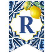 Blaue Fliesen Zitronen Amalfi Braut zum Brautparty Wimpelkette (Zweite Fahne)