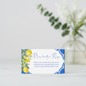 Blaue Fliesen Zitronen, das ist eine interessante Begleitkarte (Stehend Vorderseite)