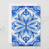 Blaue Fliesen Zitronen Hauptpresse Brautparty Einladung (Rückseite)