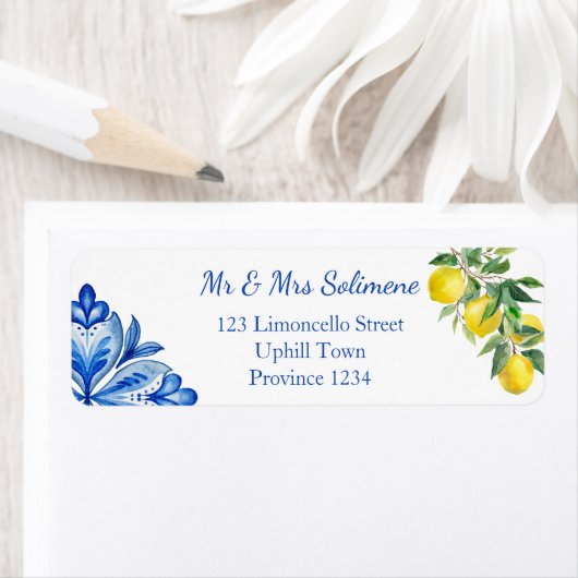 Blaue Fliesen Zitronen Italienisch (Insitu)