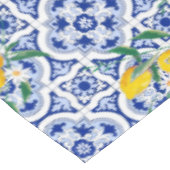 Blaue Fliesen, Zitronen, Majolikaflaken Tischdecke (Schrägansicht)