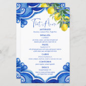 Blaue Fliesen Zitronen Vintag italienische Speisek (Vorne/Hinten)