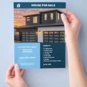 Blaue Fliesen - zum Verkauf von echtem Anwesen Flyer (Hand)