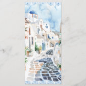 Blaue Fliesenblume | Griechisches Hochzeitsprogram Programm (Rückseite)