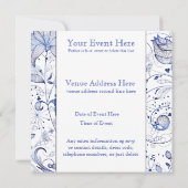 Blaue Flieseneinladung Einladung (Rückseite)