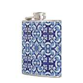 Blaue Fliesenflasche Flachmann (Links)