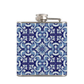 Blaue Fliesenflasche Flachmann (Rückseite)