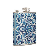 Blaue Fliesenflasche Flachmann (Rechts)