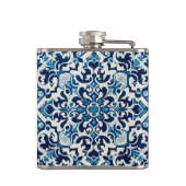 Blaue Fliesenflasche Flachmann (Rückseite)