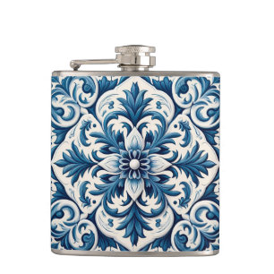Blaue Fliesenflasche Flachmann