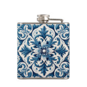 Blaue Fliesenflasche Flachmann (Rückseite)