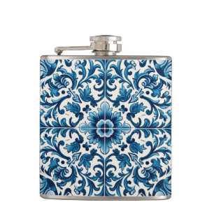 Blaue Fliesenflasche Flachmann