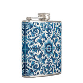 Blaue Fliesenflasche Flachmann (Rechts)