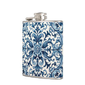 Blaue Fliesenflasche Flachmann (Links)