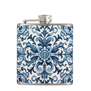 Blaue Fliesenflasche Flachmann