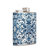 Blaue Fliesenflasche Flachmann (Rechts)