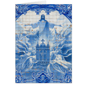Blaue Fliesenmosaik von Jesus, Portugal