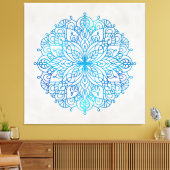 Blaue Fliesenwand 40x40 Leinwanddruck (Insitu (Wohnzimmer))