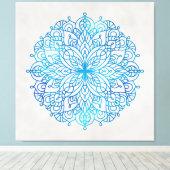 Blaue Fliesenwand 40x40 Leinwanddruck (Insitu (Holzboden))