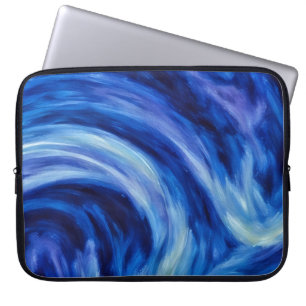 Blaue fließende abstrakte Kunst Laptop-Hülle Laptopschutzhülle