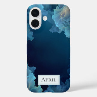 Blaue fließende Abstraktion iPhone 16 Hülle