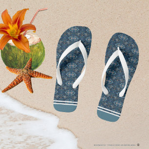 Blaue Flip Flops mit Streifen von Poet Adiela Akoo Badesandalen