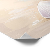 Blaue Flip-Flops Muscheln Küstenstrand Sommer Kuns Poster (Ecke)