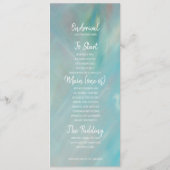 Blaue Float Art Hochzeitsmenü Menükarte (Rückseite)