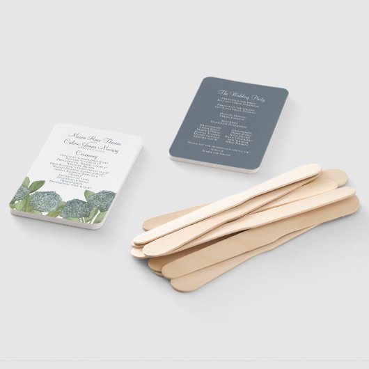 Blaue Flora Botanische Hochzeitsfeier Fächer (Non-assembled)