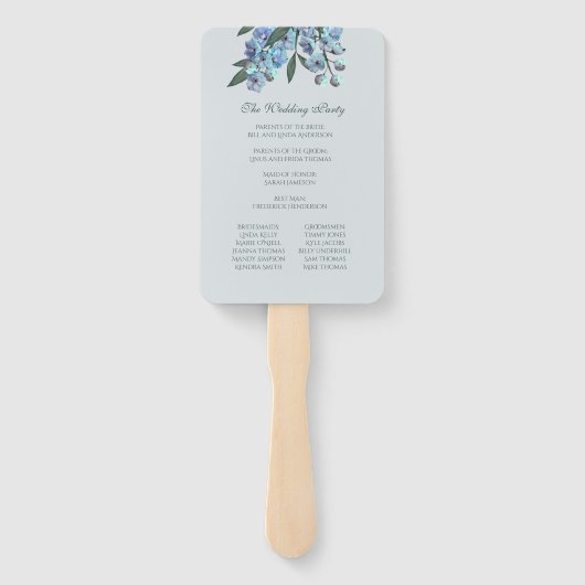 Blaue Flora Delphinium Bouquet Fächer (Rückseite)