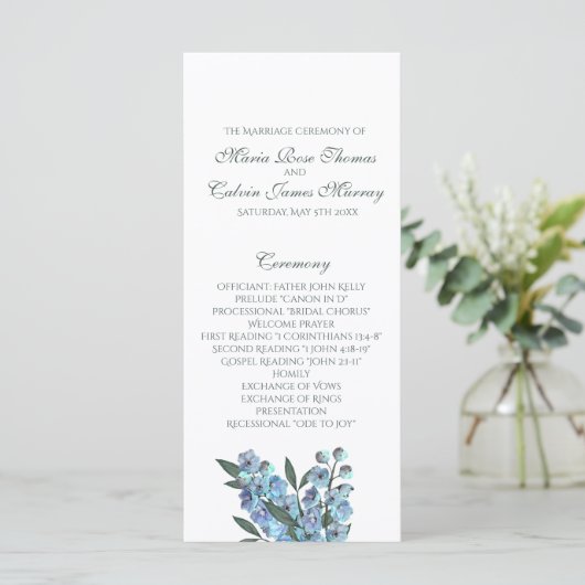 Blaue Flora Delphinium Bouquet Programm (Stehend Vorderseite)