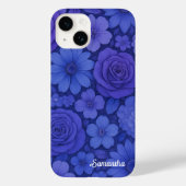 Blaue Flora Elegant Botanisch Case-Mate iPhone Hülle (Rückseite)
