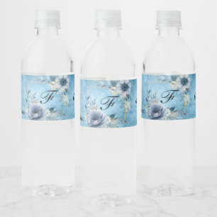 Blaue Flora Flasche Wasserflaschenetikett