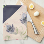 Blaue Flora Handtuch (Viertel Falte)