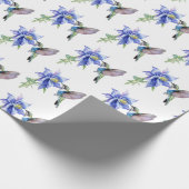 Blaue Flora Hummingbird-Wildblume Geschenkpapier (Ecke)
