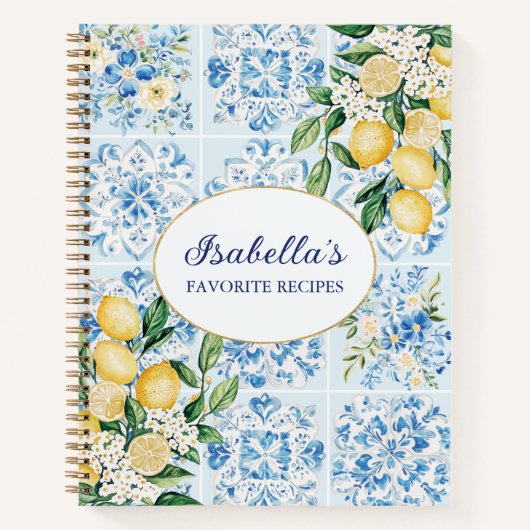 Blaue Flora Italienischer Tee Zitrone Rezept Notizblock (Vorderseite)