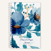 Blaue Flora Lob und Gebetszeitschrift Notizblock (Vorderseite)