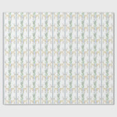 Blaue Flora mit Rentier Geschenkpapier (Flach)