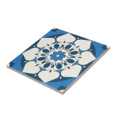 Blaue Flora-Mittelmeerkatze Fliese (Seite)