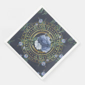 Blaue Flora Moderne Vintag Serviette (Ecke)