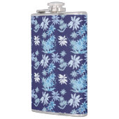 Blaue Flora-Muster Flachmann (Links)