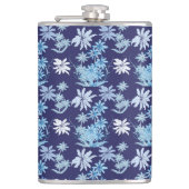 Blaue Flora-Muster Flachmann (Vorderseite)
