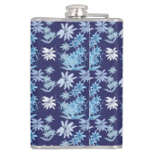 Blaue Flora-Muster Flachmann (Rückseite)