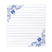 Blaue Flora Notizblock (Vorderseite)