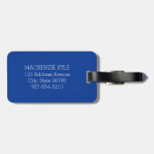 Blaue Flora Pariser Monogramm Gepäckanhänger (Rückseite horizontal)